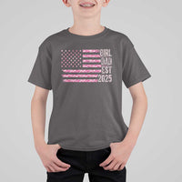 Dad Of Girl Est. 2025 T Shirt For Kid Father Girl To Be 2025 Daddy Camouflage Camo Flag