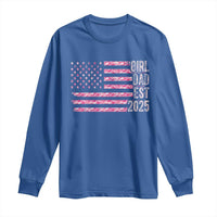 Dad Of Girl Est. 2025 Long Sleeve Shirt Father Girl To Be 2025 Daddy Camouflage Camo Flag