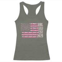 Dad Of Girl Est. 2025 Racerback Tank Top Father Girl To Be 2025 Daddy Camouflage Camo Flag