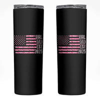 Dad Of Girl Est. 2025 Skinny Tumbler Father Girl To Be 2025 Daddy Camouflage Camo Flag