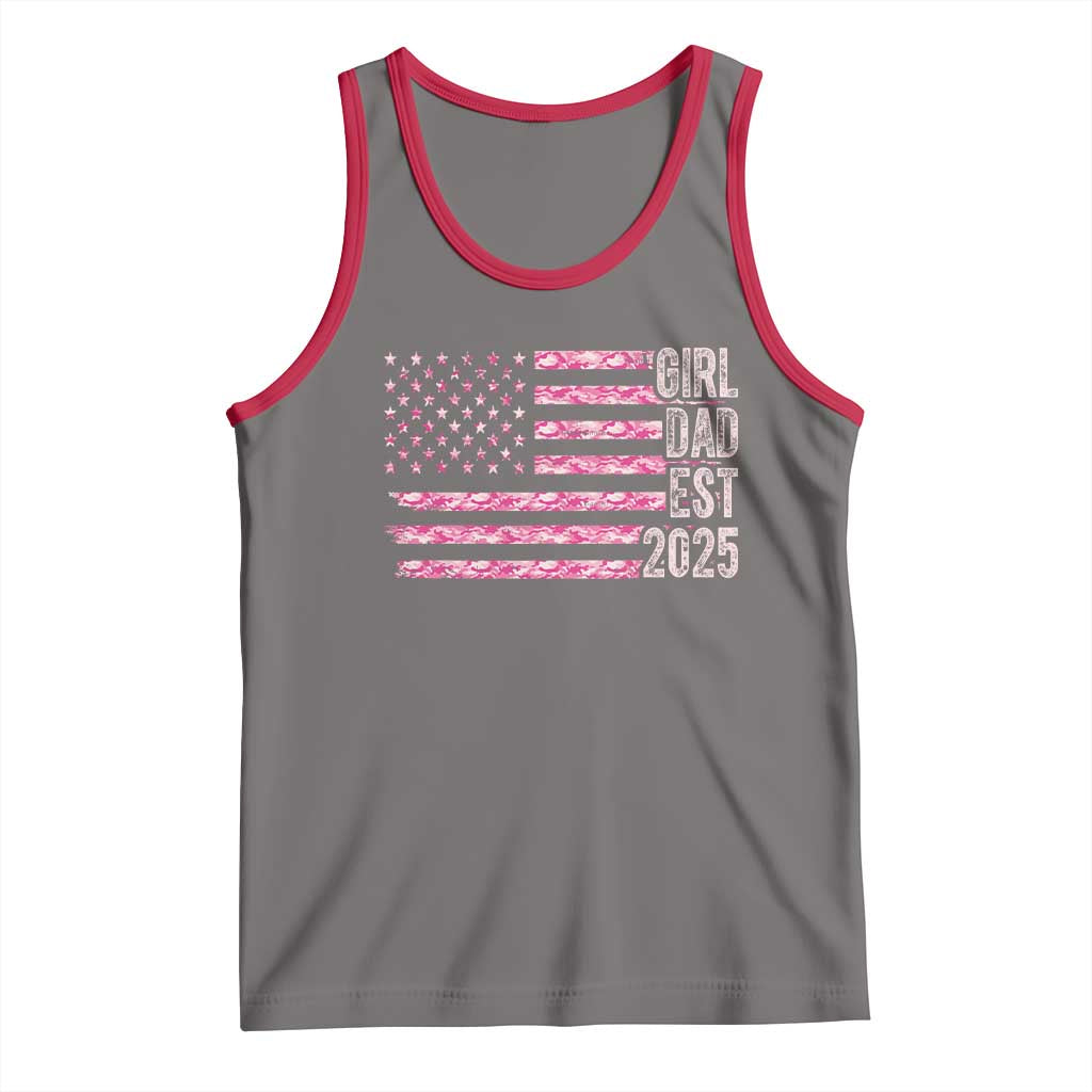 Dad Of Girl Est. 2025 Tank Top Father Girl To Be 2025 Daddy Camouflage Camo Flag