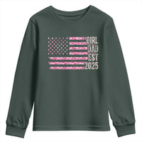 Dad Of Girl Est. 2025 Youth Sweatshirt Father Girl To Be 2025 Daddy Camouflage Camo Flag
