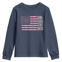 Dad Of Girl Est. 2025 Youth Sweatshirt Father Girl To Be 2025 Daddy Camouflage Camo Flag