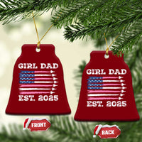 Girl Dad Est. 2025 Ceramic Ornament American USA Flag Pink Dad Fathers Day - Wonder Print Shop