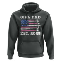 Girl Dad Est. 2025 Hoodie American USA Flag Pink Dad Fathers Day