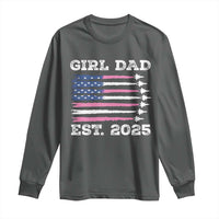 Girl Dad Est. 2025 Long Sleeve Shirt American USA Flag Pink Dad Fathers Day