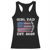 Girl Dad Est. 2025 Racerback Tank Top American USA Flag Pink Dad Fathers Day