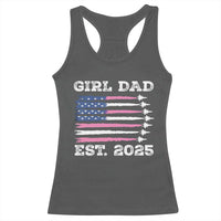 Girl Dad Est. 2025 Racerback Tank Top American USA Flag Pink Dad Fathers Day