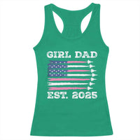 Girl Dad Est. 2025 Racerback Tank Top American USA Flag Pink Dad Fathers Day