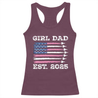Girl Dad Est. 2025 Racerback Tank Top American USA Flag Pink Dad Fathers Day