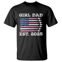 Girl Dad Est. 2025 T Shirt American USA Flag Pink Dad Fathers Day