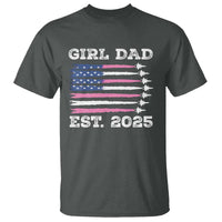 Girl Dad Est. 2025 T Shirt American USA Flag Pink Dad Fathers Day