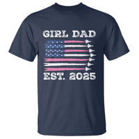 Girl Dad Est. 2025 T Shirt American USA Flag Pink Dad Fathers Day