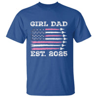 Girl Dad Est. 2025 T Shirt American USA Flag Pink Dad Fathers Day