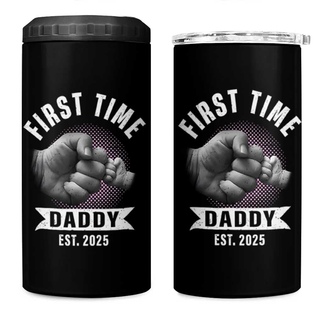 Girl Dad Est. 2025 4 in 1 Can Cooler Tumbler Fist Time Daddy To Be