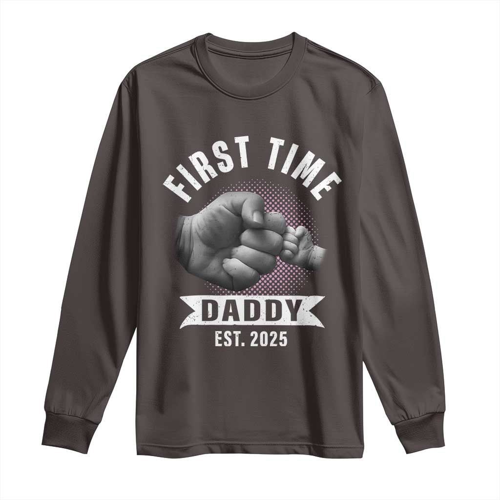 Girl Dad Est. 2025 Long Sleeve Shirt Fist Time Daddy To Be