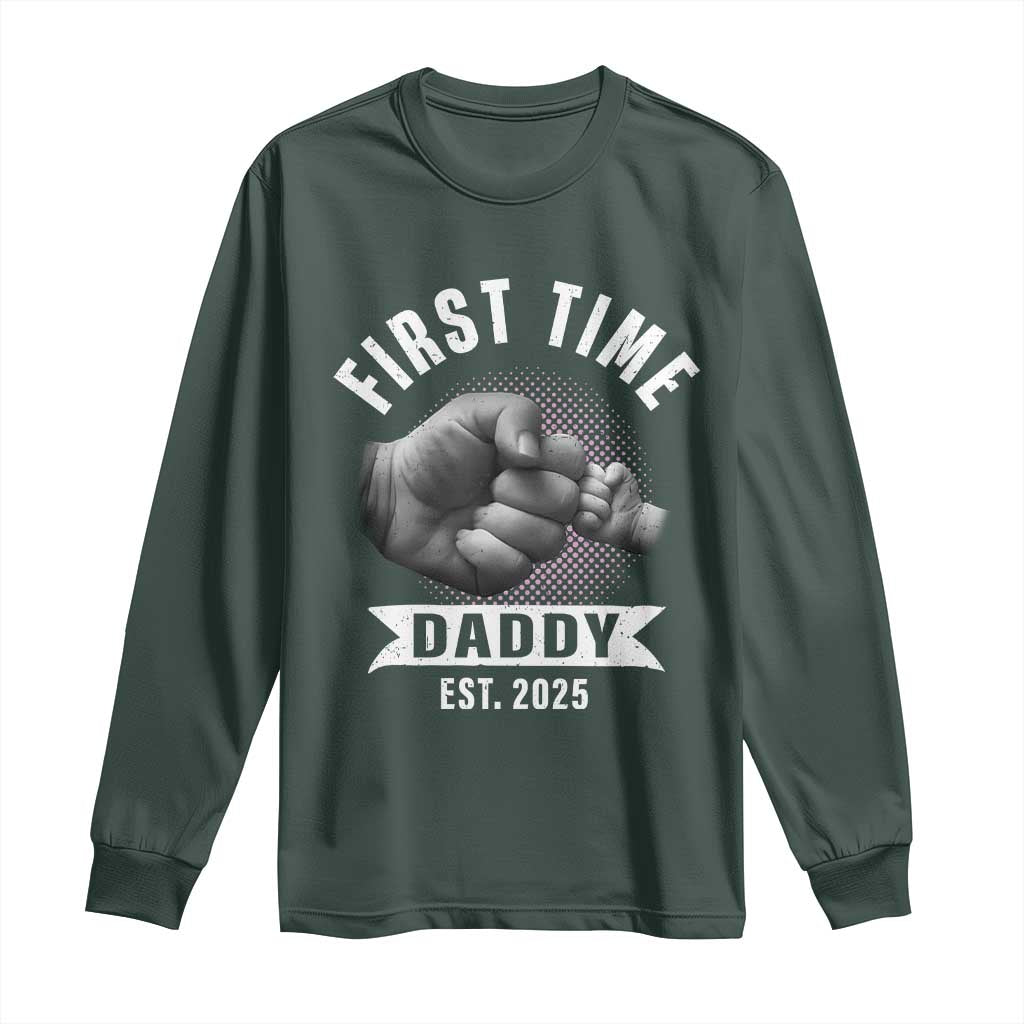 Girl Dad Est. 2025 Long Sleeve Shirt Fist Time Daddy To Be