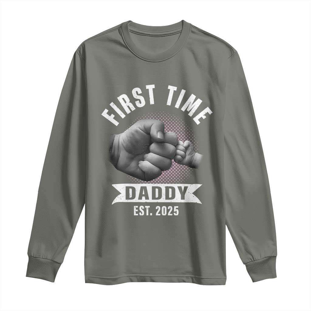 Girl Dad Est. 2025 Long Sleeve Shirt Fist Time Daddy To Be