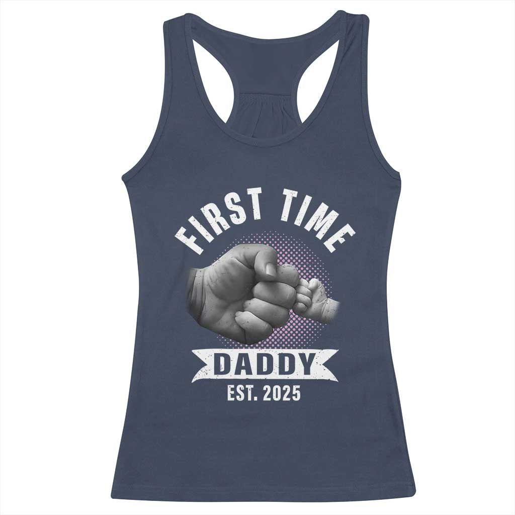 Girl Dad Est. 2025 Racerback Tank Top Fist Time Daddy To Be