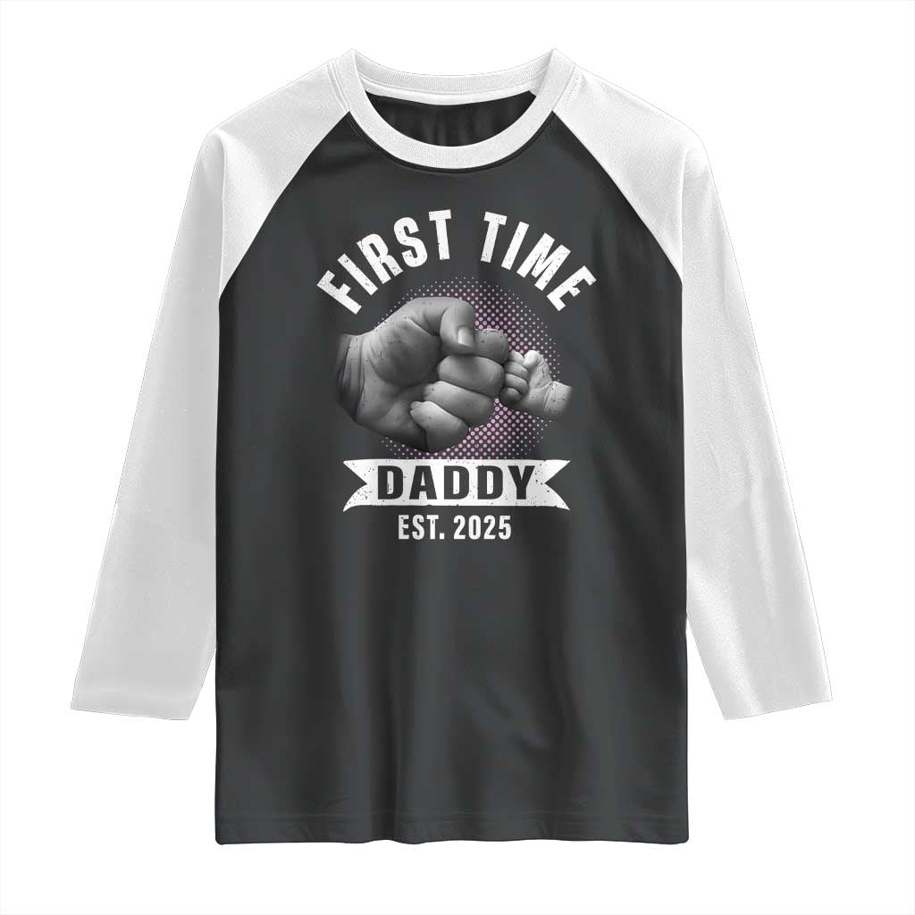 Girl Dad Est. 2025 Raglan Shirt Fist Time Daddy To Be