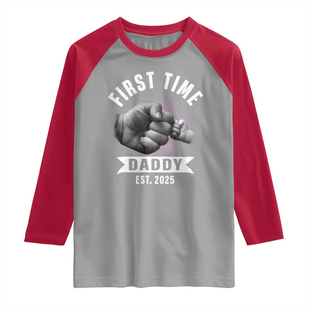 Girl Dad Est. 2025 Raglan Shirt Fist Time Daddy To Be