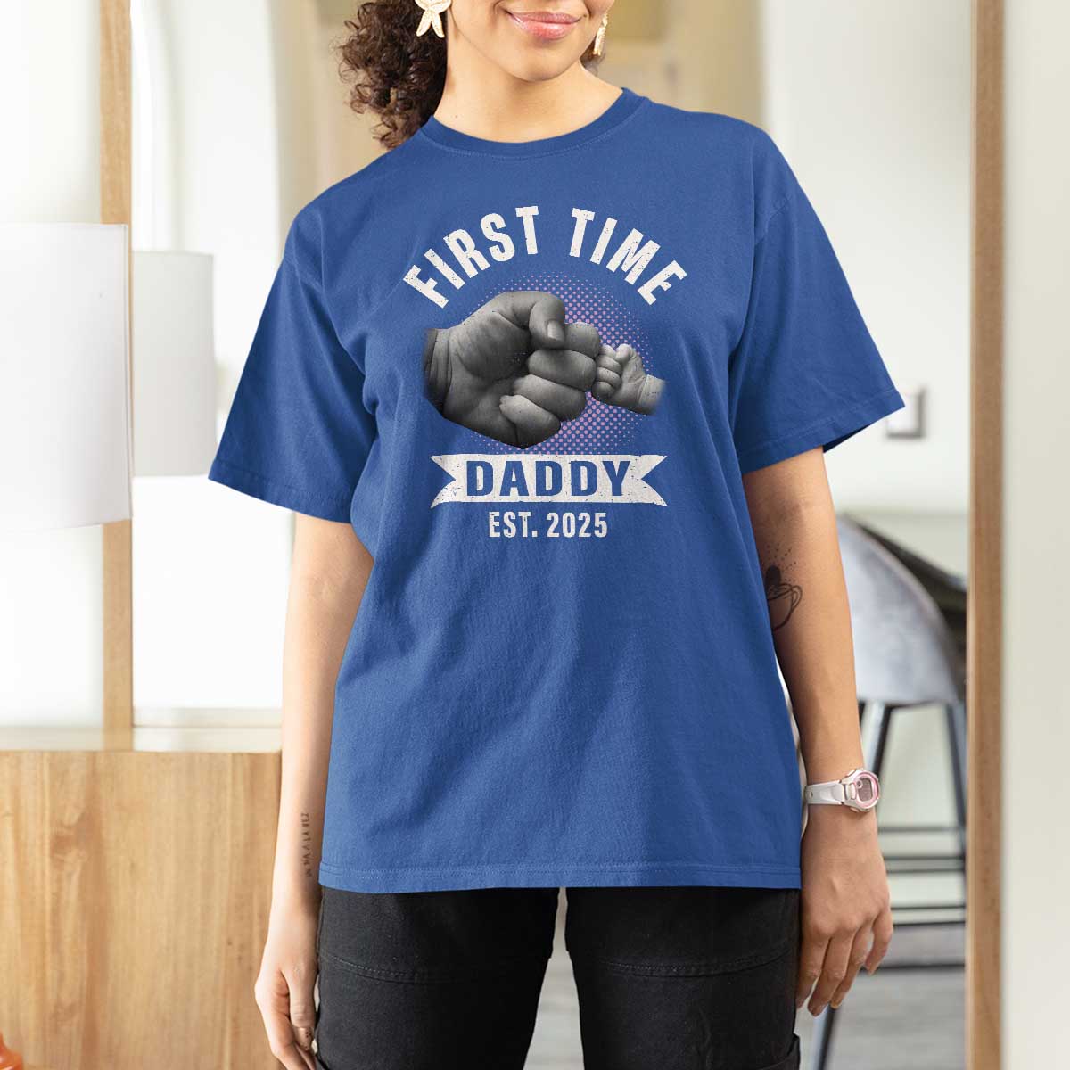 Girl Dad Est. 2025 T Shirt For Women Fist Time Daddy To Be