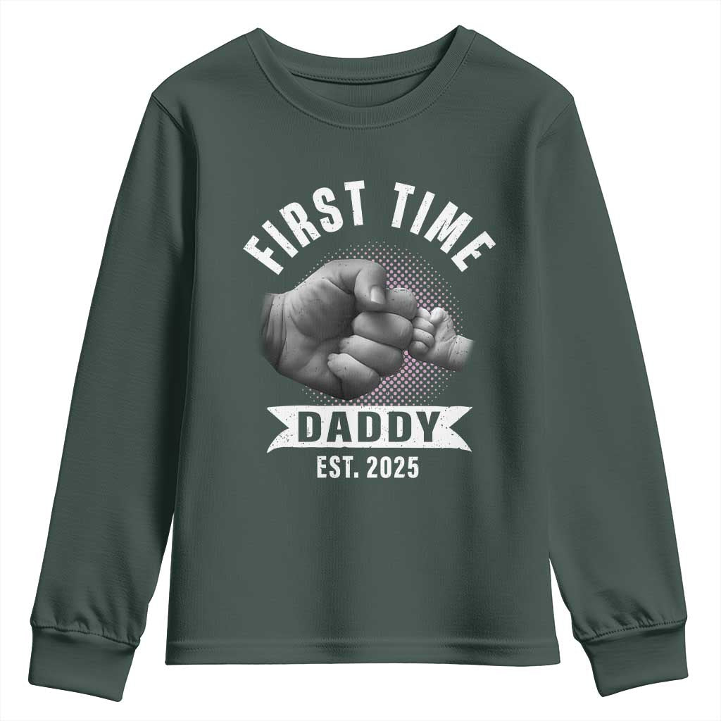 Girl Dad Est. 2025 Youth Sweatshirt Fist Time Daddy To Be