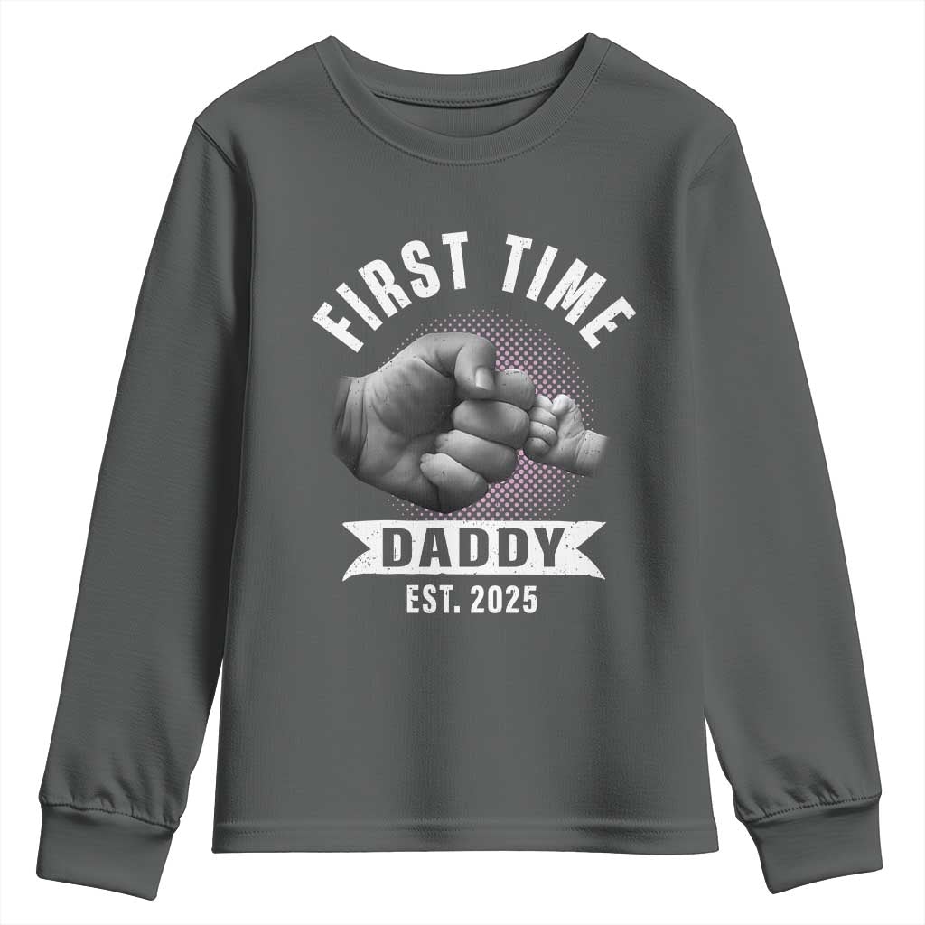 Girl Dad Est. 2025 Youth Sweatshirt Fist Time Daddy To Be