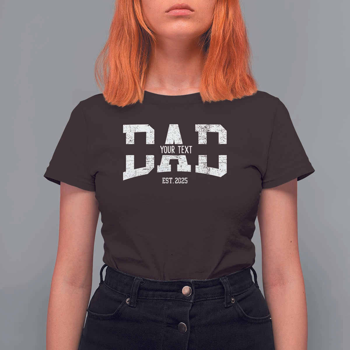 Personalized New Dad T Shirt For Women Custom Name Father's Day Dad Est. 2025