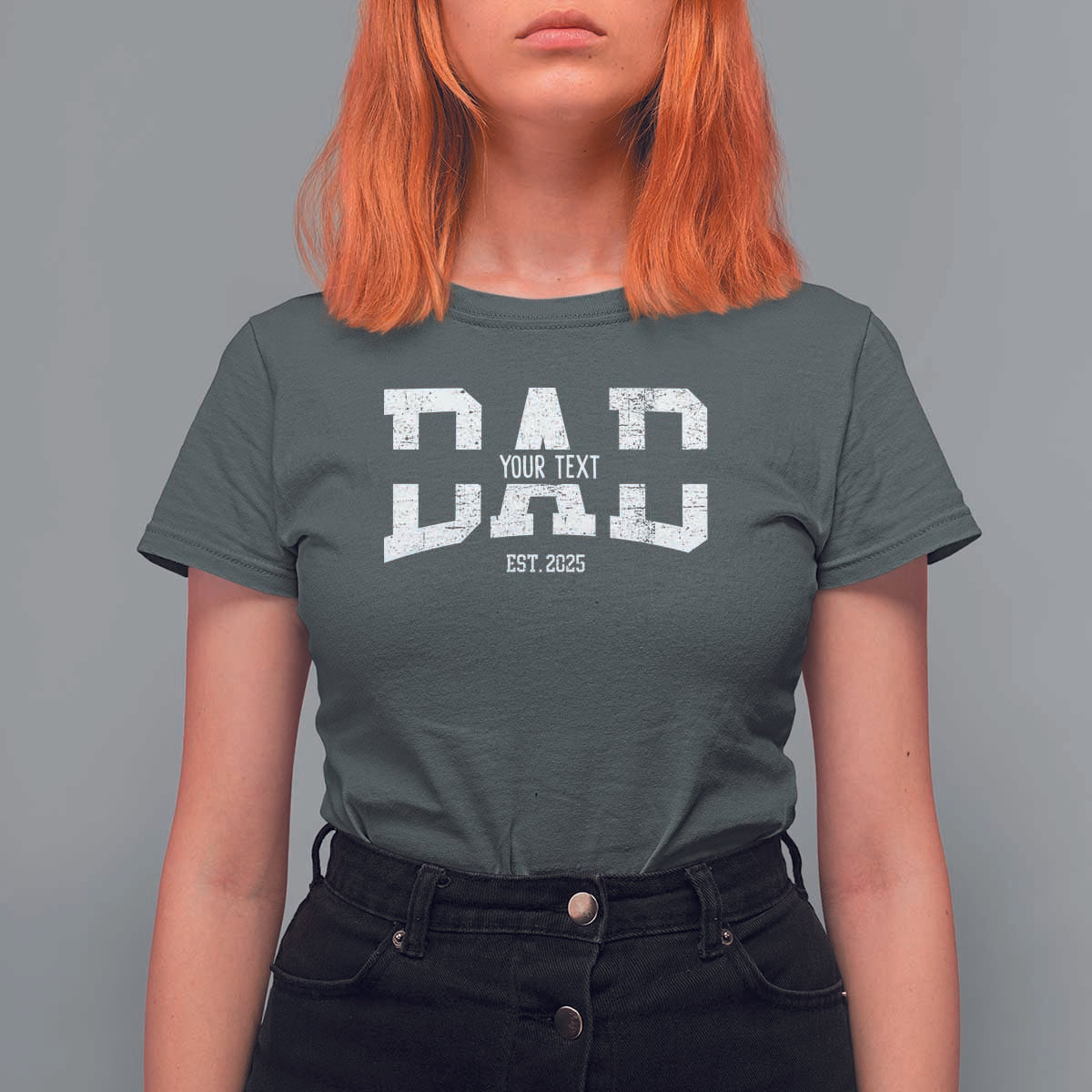 Personalized New Dad T Shirt For Women Custom Name Father's Day Dad Est. 2025