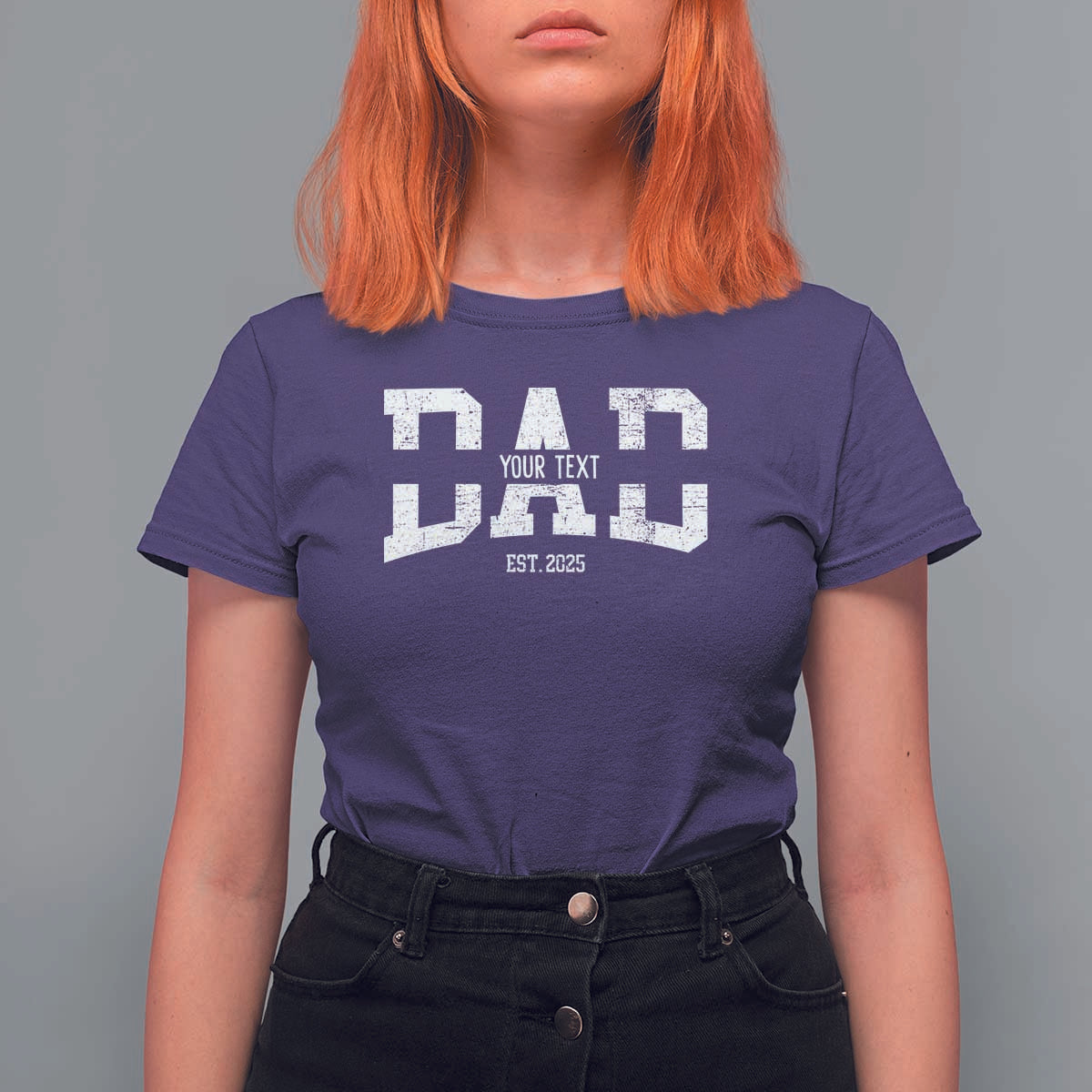 Personalized New Dad T Shirt For Women Custom Name Father's Day Dad Est. 2025