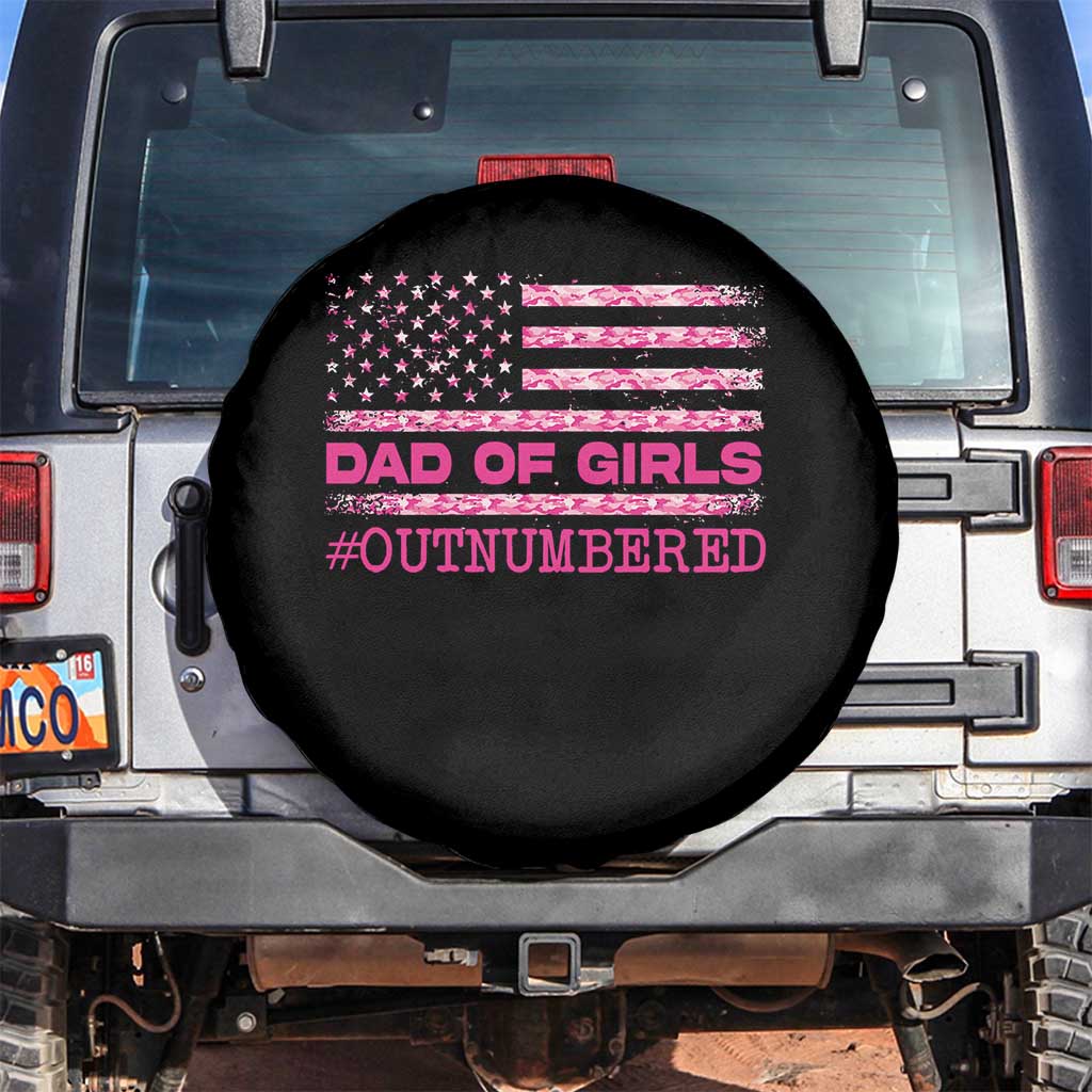 Dad Of Girls Spare Tire Cover Funny Girl Dads Pink Camo American Flag
