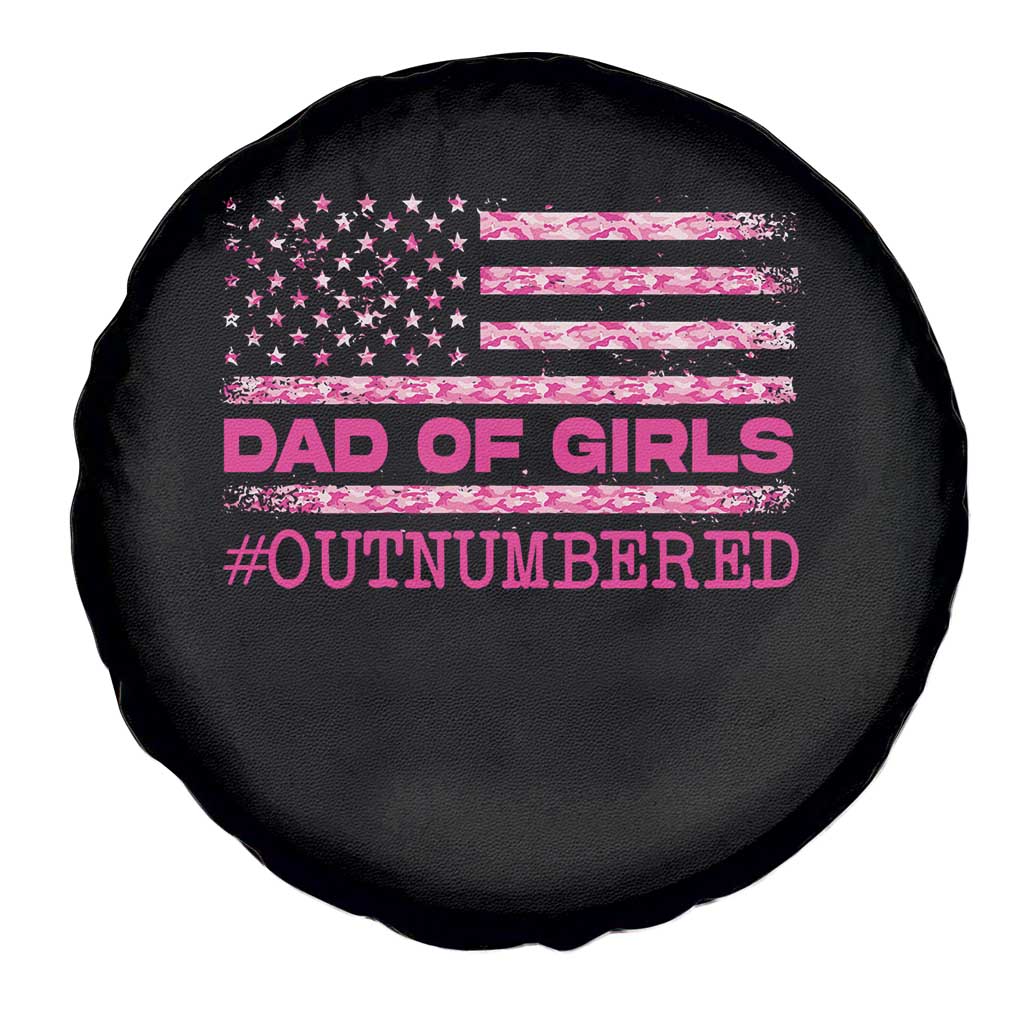 Dad Of Girls Spare Tire Cover Funny Girl Dads Pink Camo American Flag