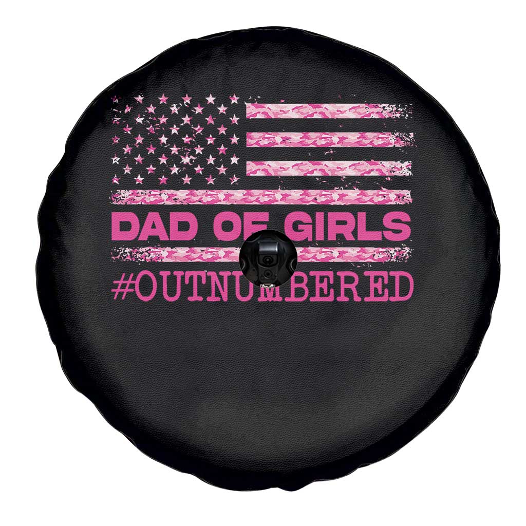 Dad Of Girls Spare Tire Cover Funny Girl Dads Pink Camo American Flag