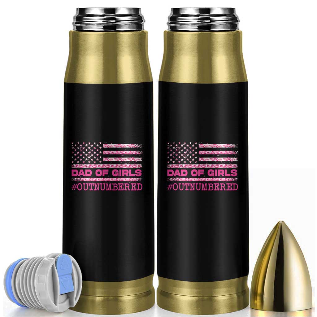 Dad Of Girls Bullet Tumbler Funny Girl Dads Pink Camo American Flag