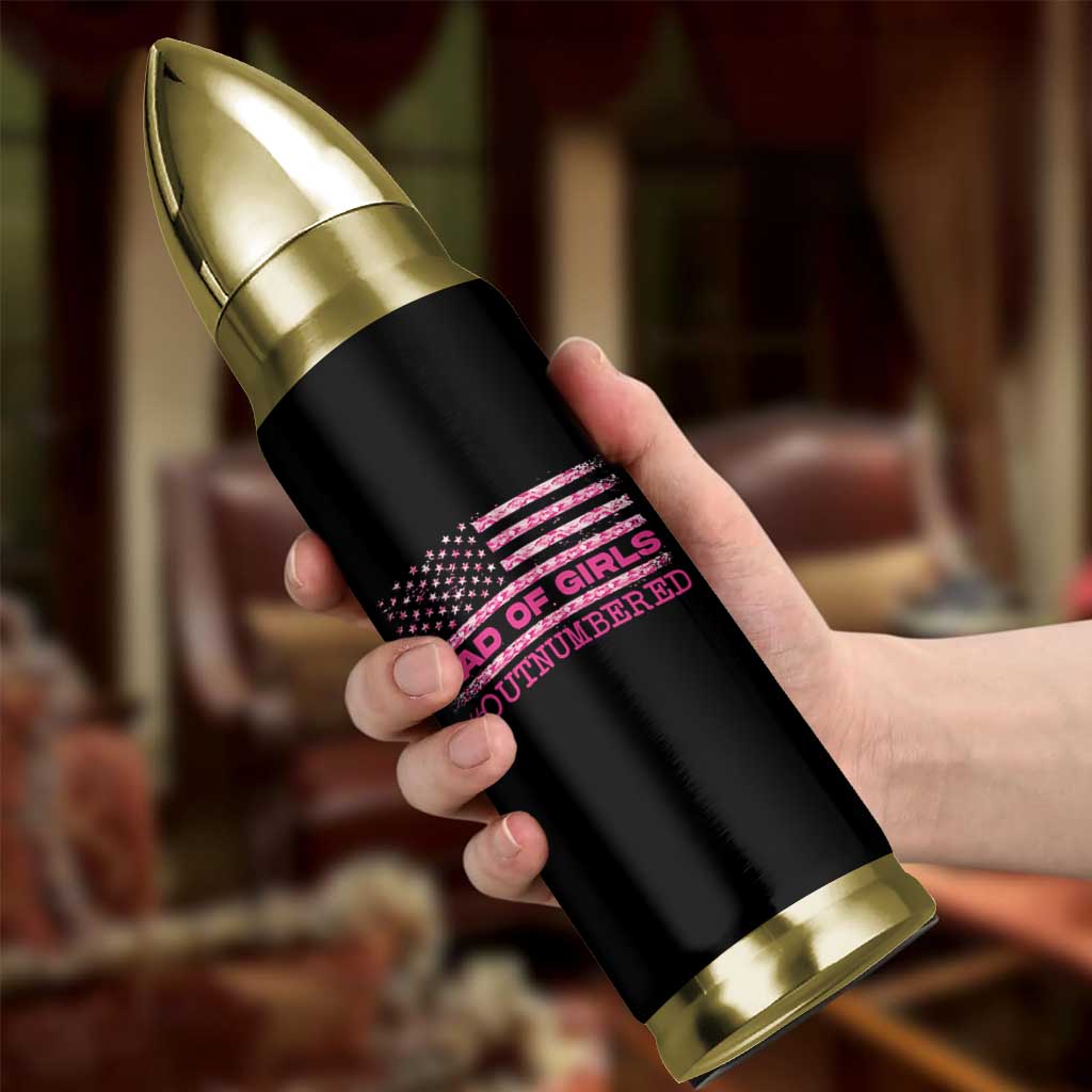 Dad Of Girls Bullet Tumbler Funny Girl Dads Pink Camo American Flag