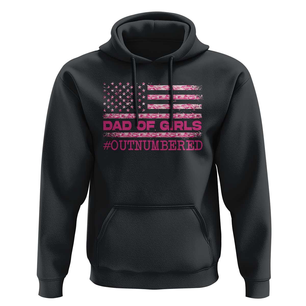 Dad Of Girls Hoodie Funny Girl Dads Pink Camo American Flag