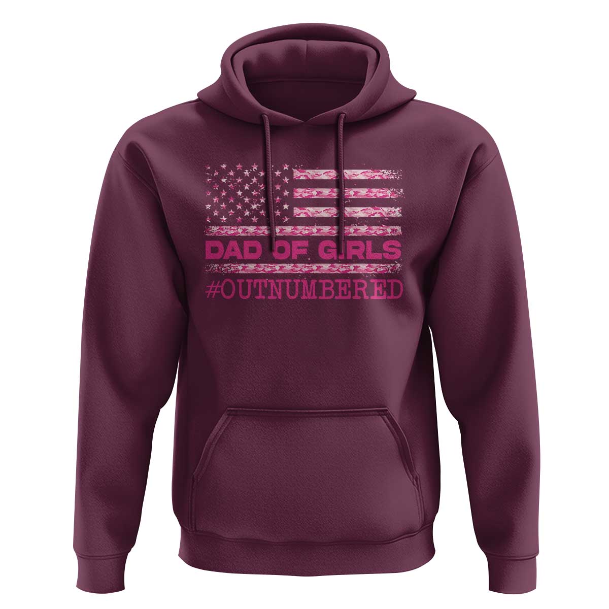 Dad Of Girls Hoodie Funny Girl Dads Pink Camo American Flag
