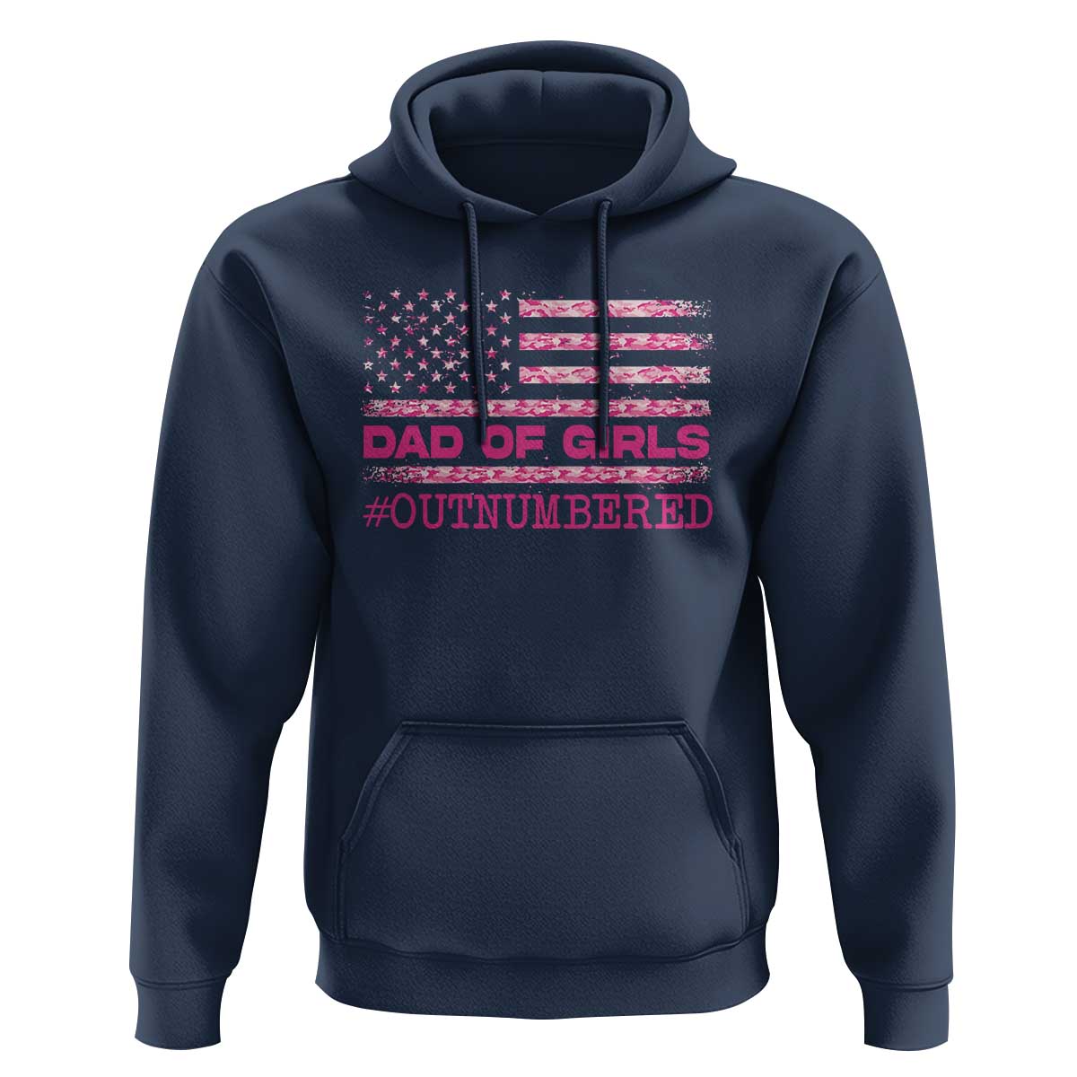 Dad Of Girls Hoodie Funny Girl Dads Pink Camo American Flag