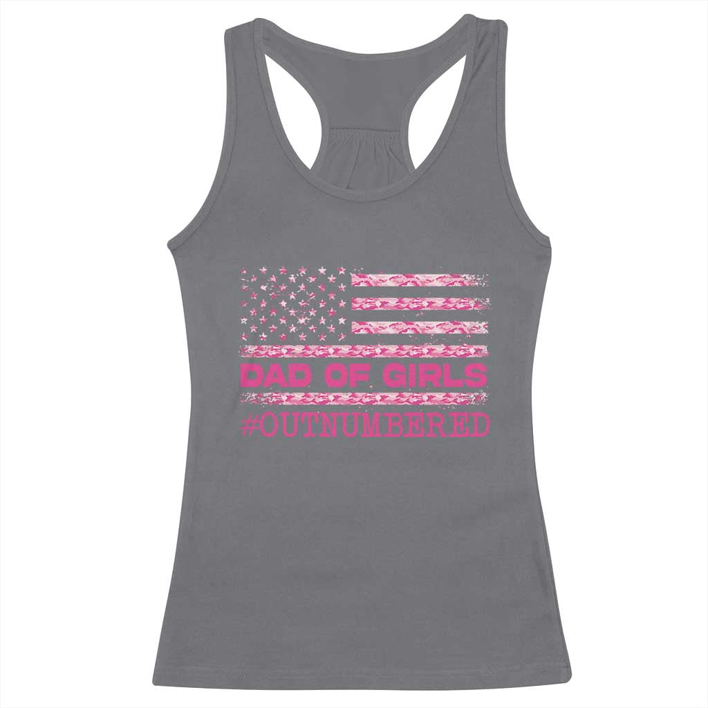 Dad Of Girls Racerback Tank Top Funny Girl Dads Pink Camo American Flag