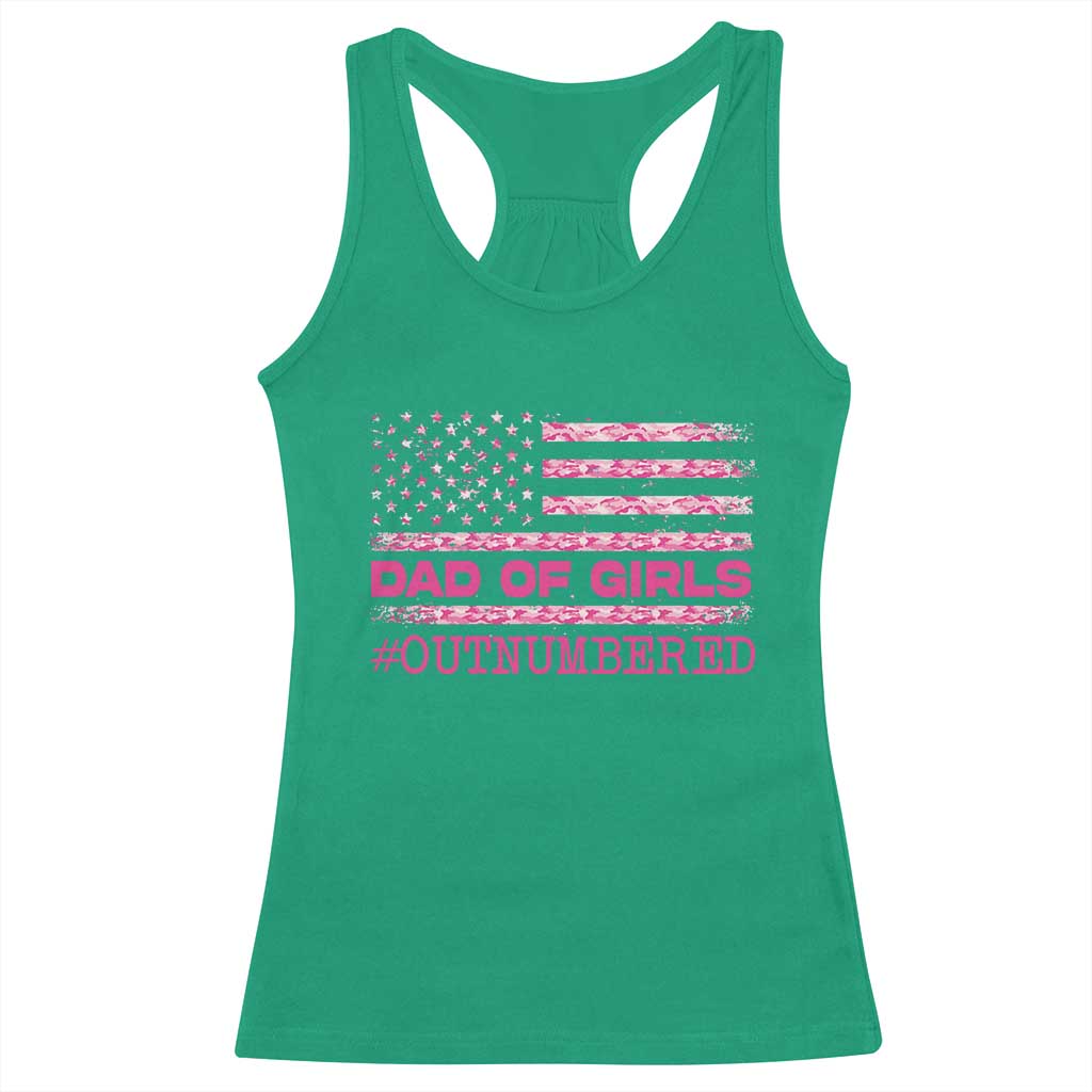 Dad Of Girls Racerback Tank Top Funny Girl Dads Pink Camo American Flag
