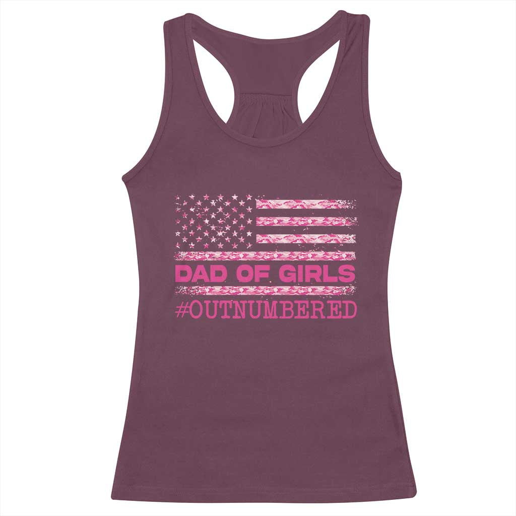 Dad Of Girls Racerback Tank Top Funny Girl Dads Pink Camo American Flag