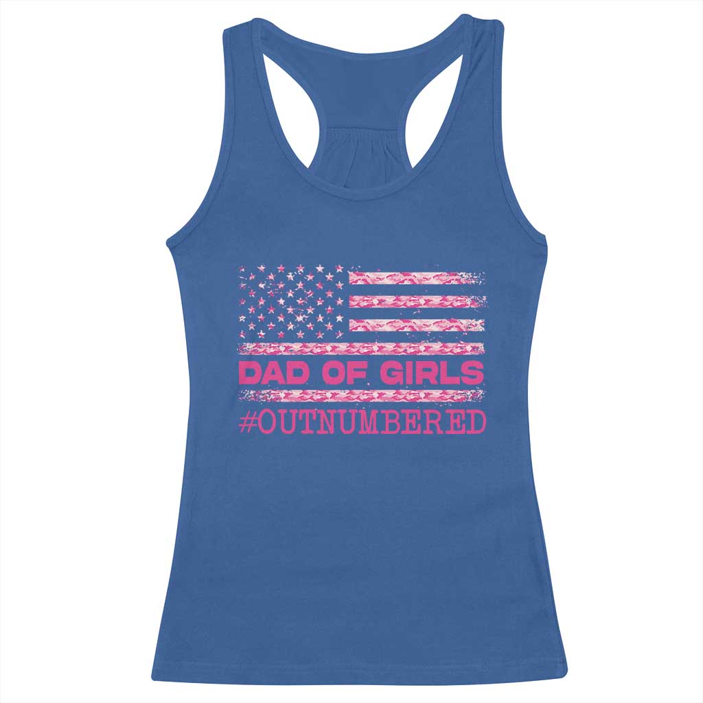 Dad Of Girls Racerback Tank Top Funny Girl Dads Pink Camo American Flag