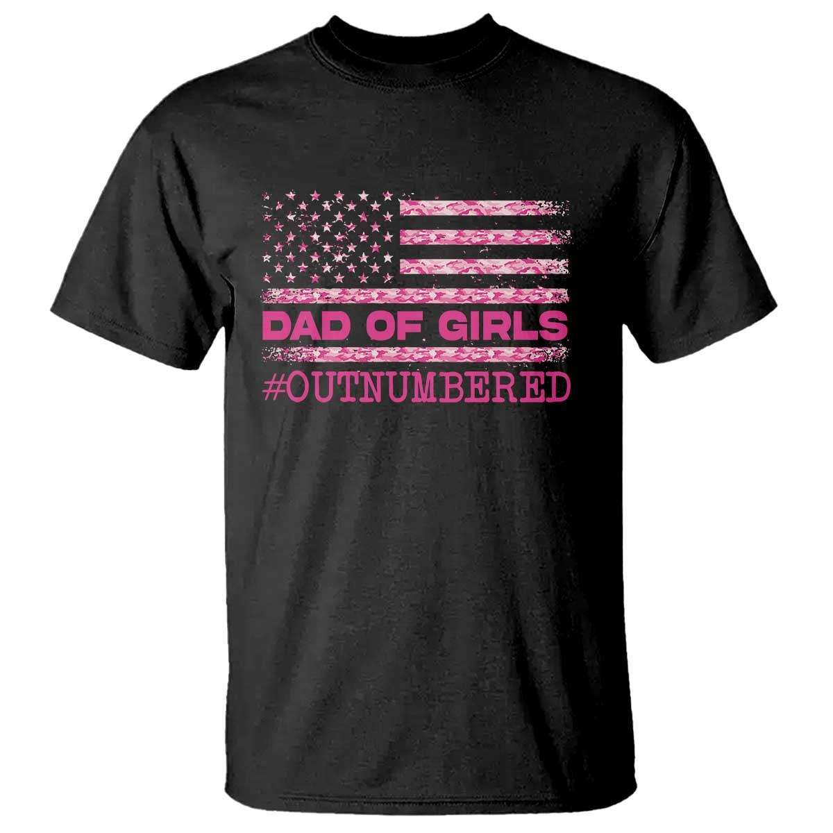 Dad Of Girls T Shirt Funny Girl Dads Pink Camo American Flag