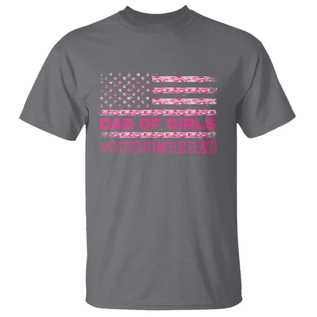 Dad Of Girls T Shirt Funny Girl Dads Pink Camo American Flag
