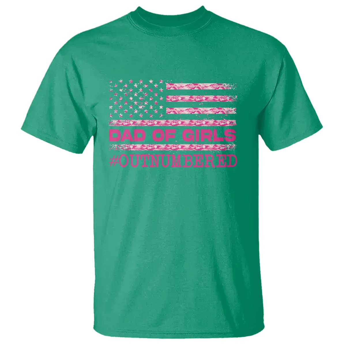 Dad Of Girls T Shirt Funny Girl Dads Pink Camo American Flag
