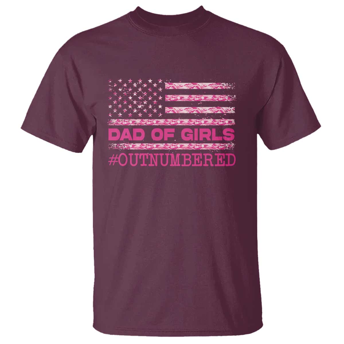 Dad Of Girls T Shirt Funny Girl Dads Pink Camo American Flag