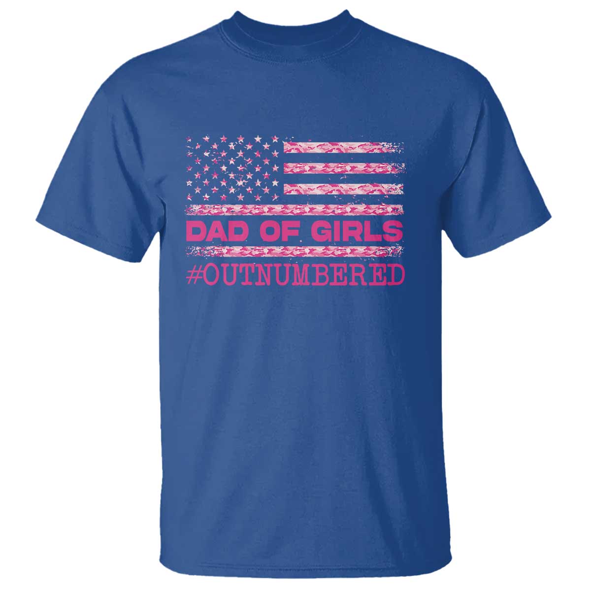 Dad Of Girls T Shirt Funny Girl Dads Pink Camo American Flag