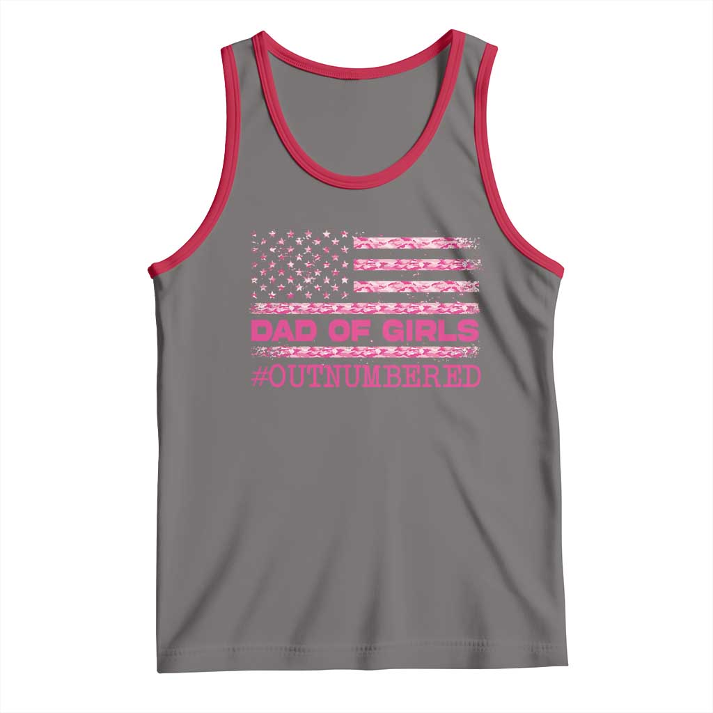 Dad Of Girls Tank Top Funny Girl Dads Pink Camo American Flag