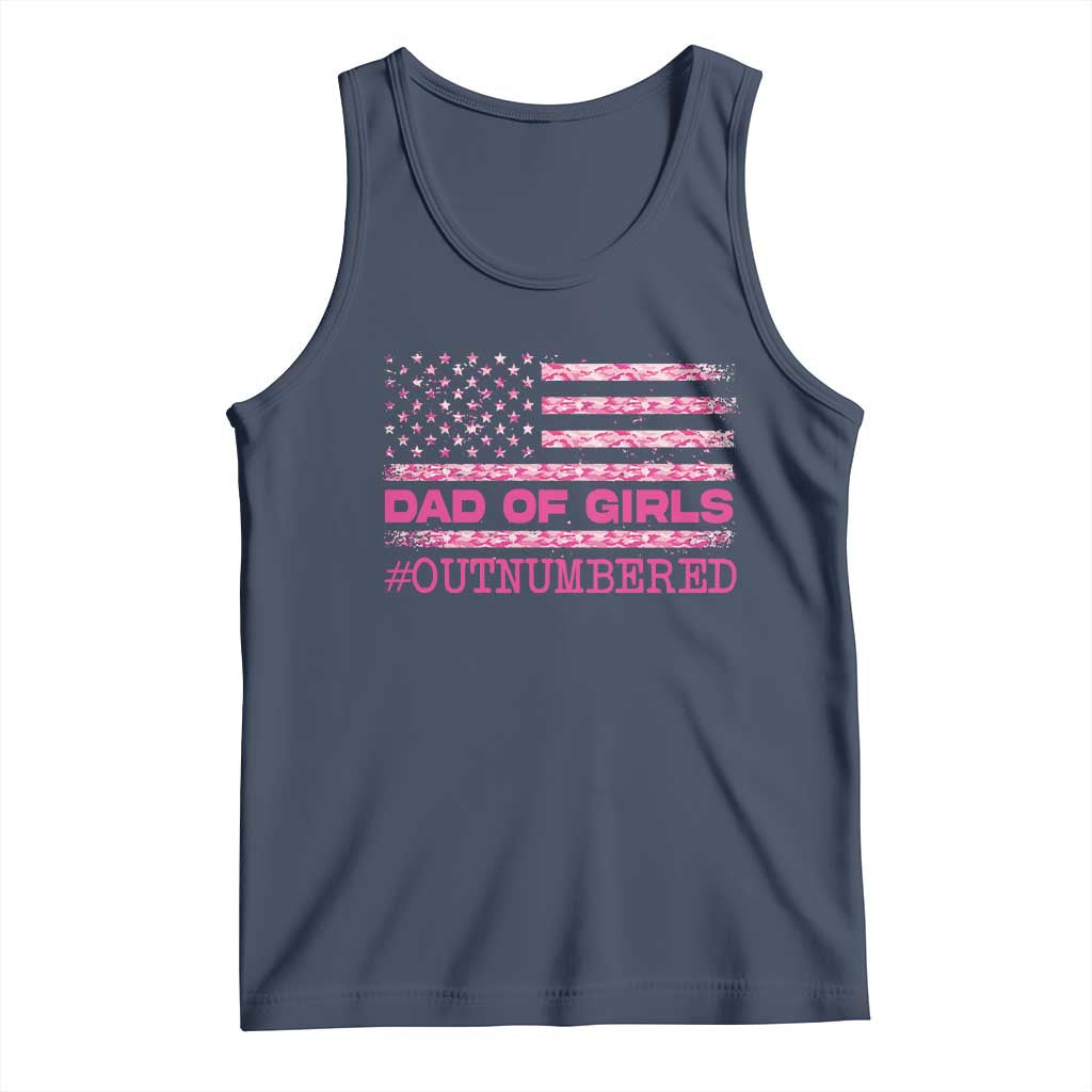 Dad Of Girls Tank Top Funny Girl Dads Pink Camo American Flag